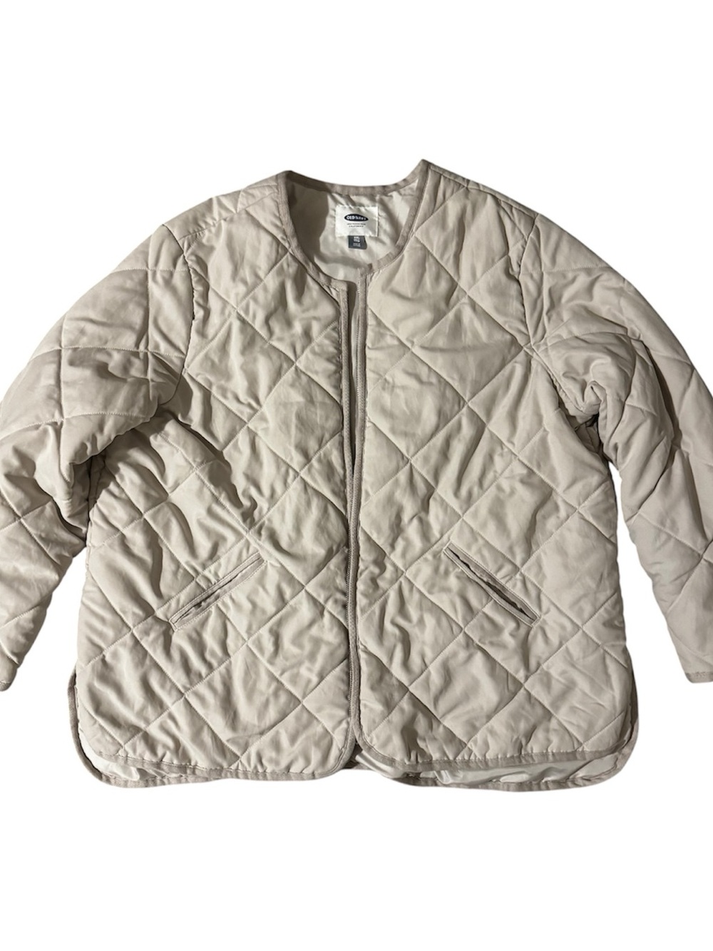 Old Navy Women’s Quilted Cream Jacket - Lightweight Layering Coat XXL